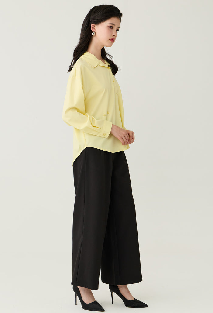 Adjustable Waist Button-Down Shirt