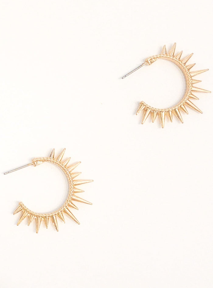 Gold plated Sunshine inspired Hoop earrings Length : 1"