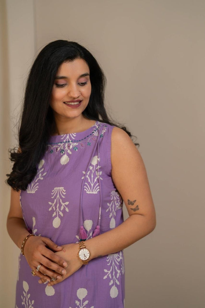 Bani Boota Sleeveless Pant Set- Purple