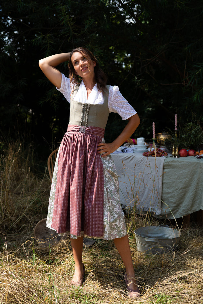 Berwin Lace Dirndl Blouse, White