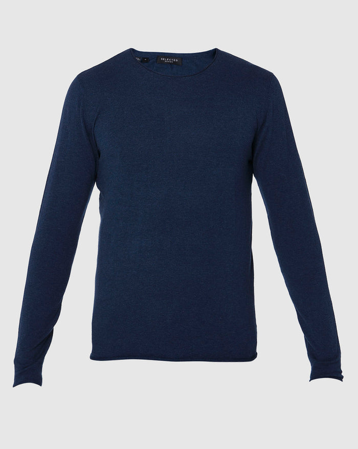Blue Crew Neck Pullover