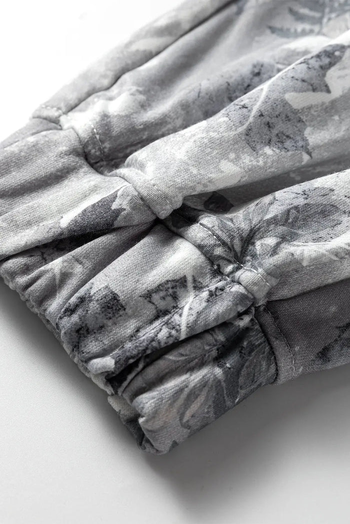Camo Print Drawstring Elastic Waist Joggers - Bottoms/Joggers