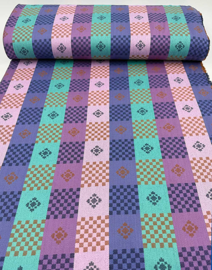 Chocolate Your Move Cotton Jacquard Fabric, Narrative by Anna Maria