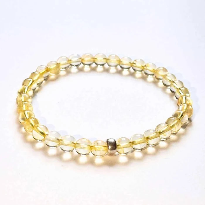 Citrine beaded bracelet, golden, view 2