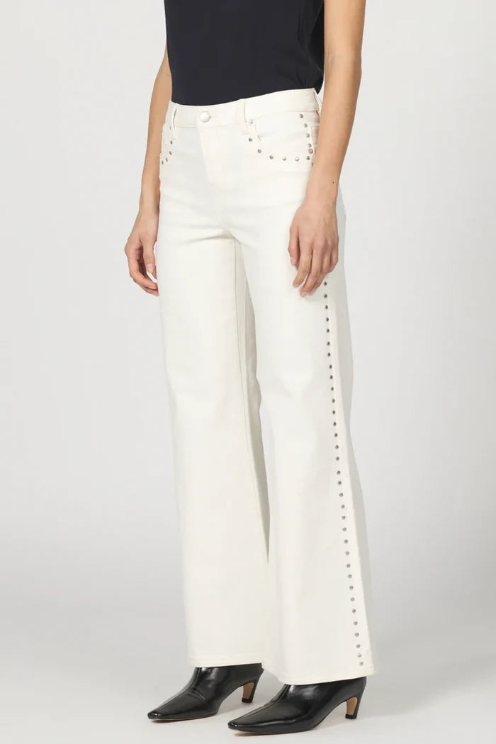 studded white jean