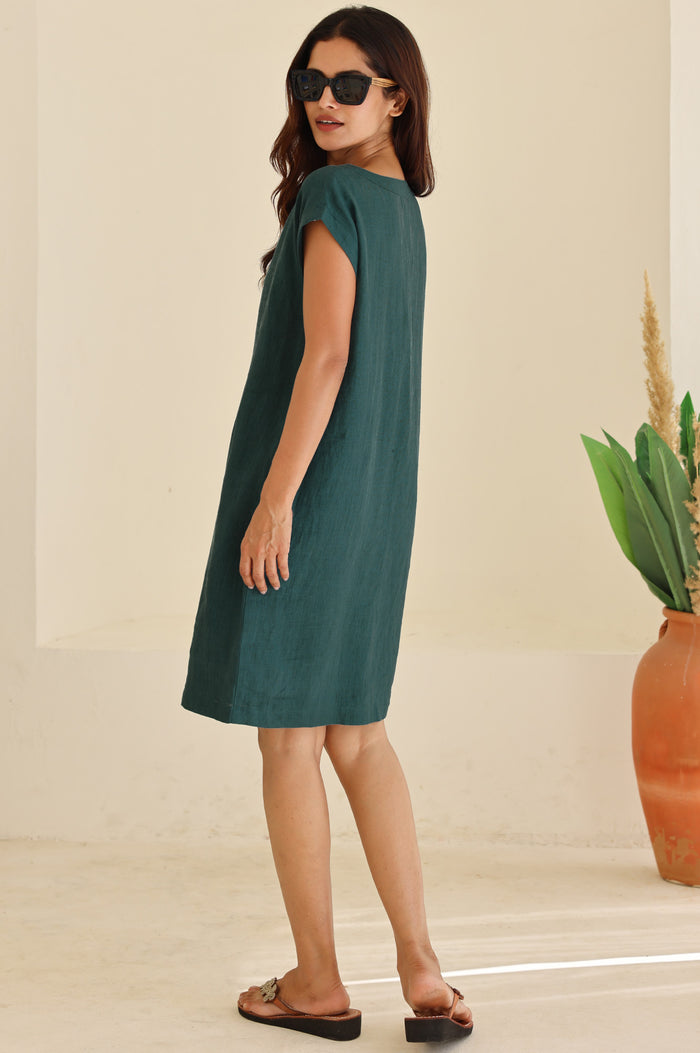 APPROVED * Dori Linen Dress | Teal - Aspiga