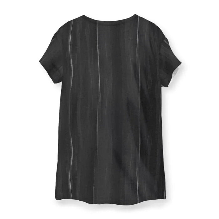 Elon Musk Women's Tee - The specific juxtaposition of the furrowed brow, over-ear studio cans, and the singular burning ember orange (#FF3300) tip of the cigar, instantly recalling the JRE #1169 livestream, with deep obsidian black depths (#0D0D0D), varied slate and charcoal grays (#4A4A4A), and stark titanium white highlights (#E6E6E6) enhancing the moody, high-contrast portrait.