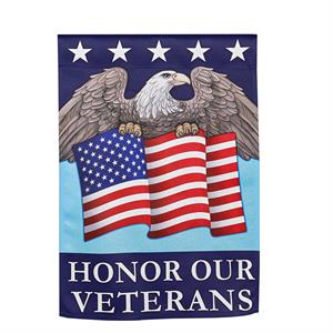 Evergreen Flag Honor Our Veterans Suede Garden