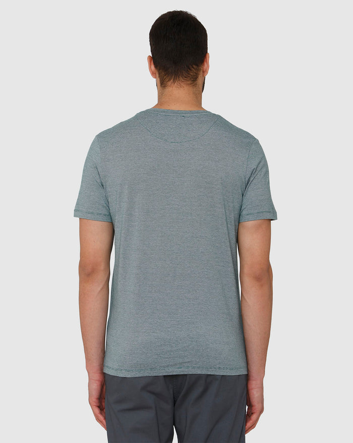 Green Front Pocket Crew Neck T-Shirt