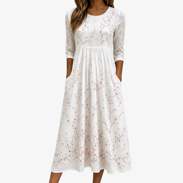 Hannah | Cherry Blossom Midi Dress