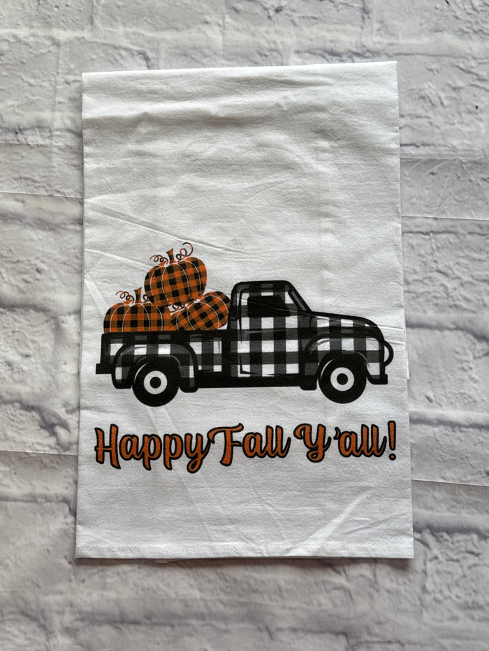 “Happy Fall” Tea Towel