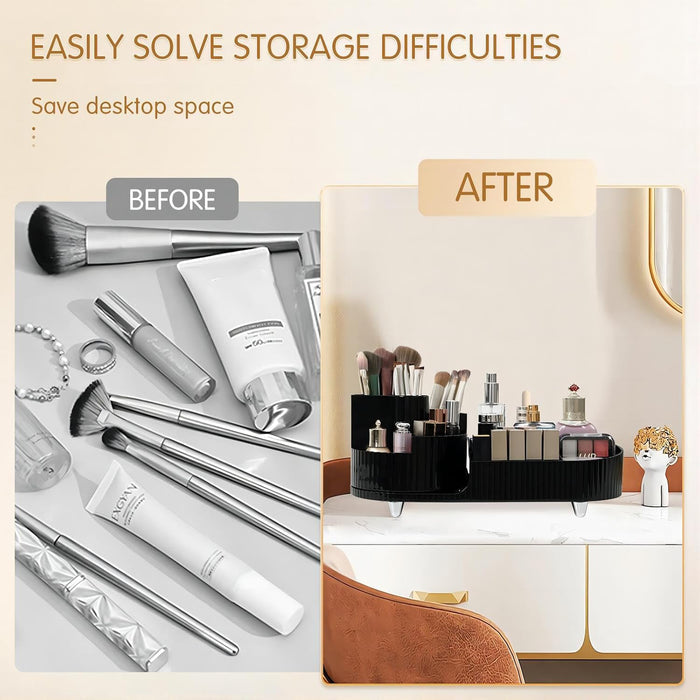 HD638 - Makeup Organiser Black Rotating Makeup Organiser