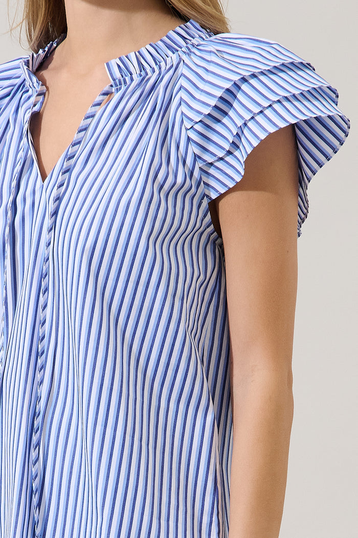 Hita Ruffle Top Messa Stripe