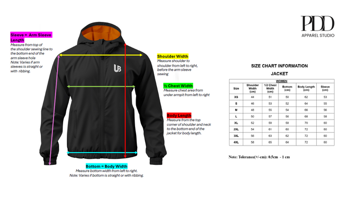 Jacket with detachable hood (for women)