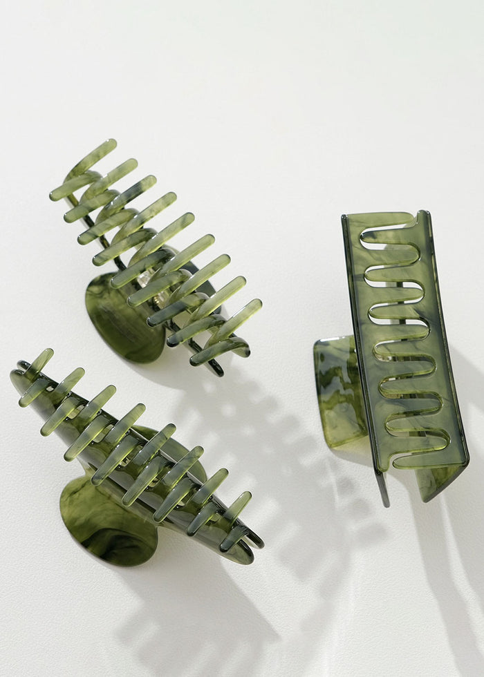 Jade Green Large Claw Clips