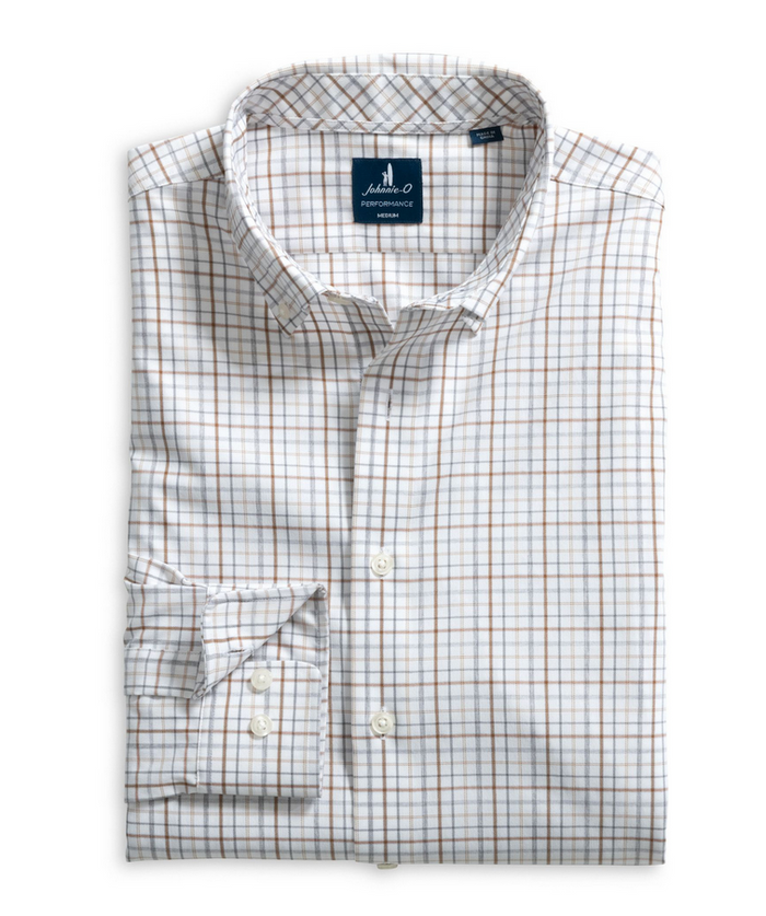 johnnie-O Sandlewood Pane Button Up Shirt