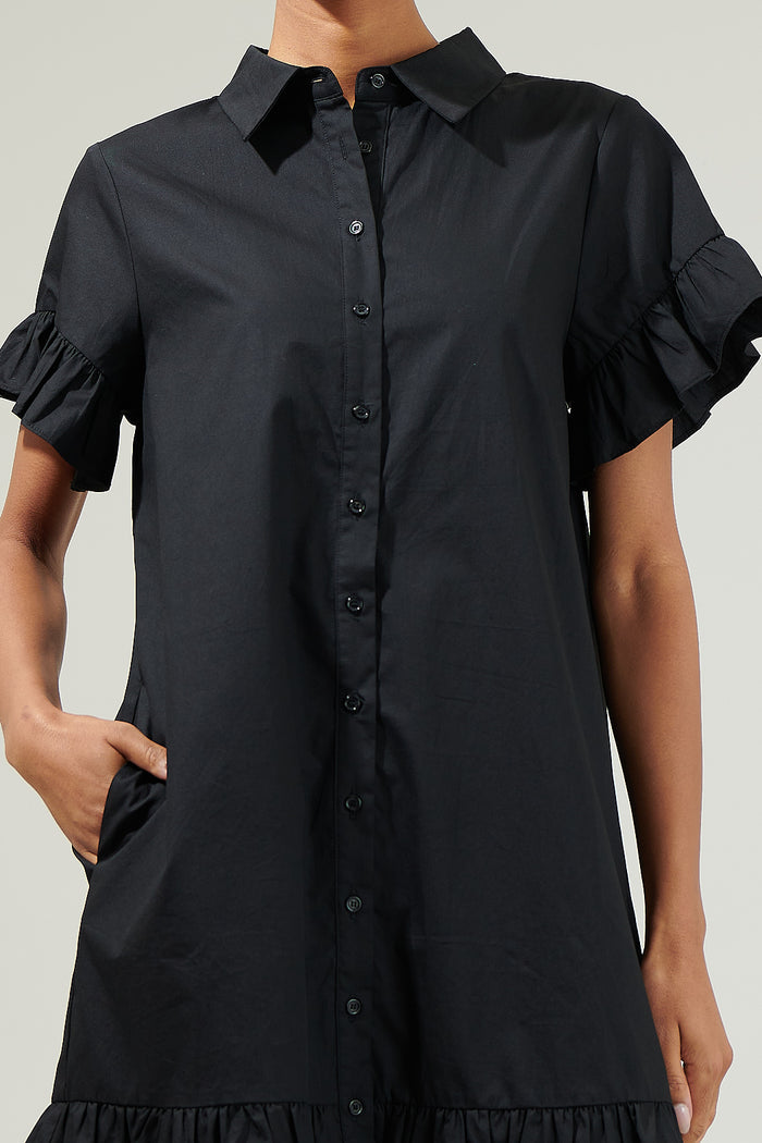 Kacey Ruffled Shirt Mini Dress