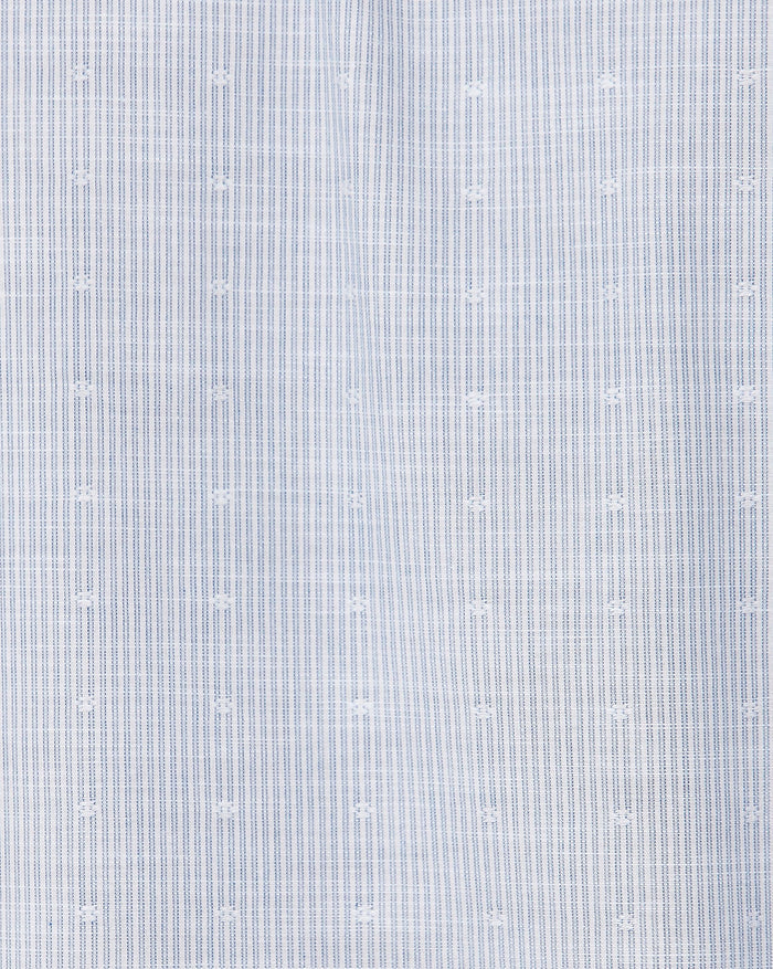 Light Blue Micro Ditsy Print Slim Fit Short Sleeves Shirt