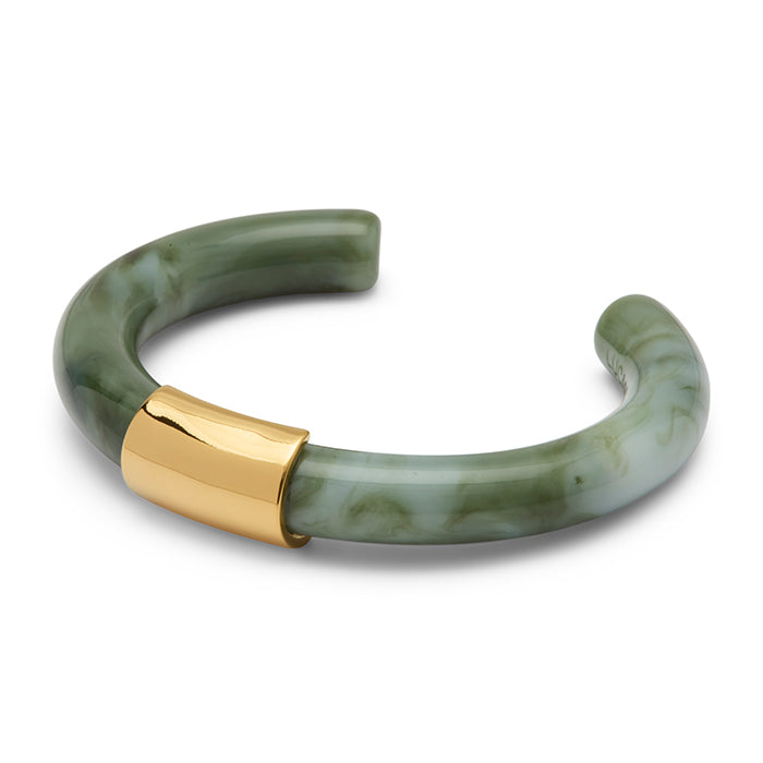 Jade/Gold / Round Resin w/Gold