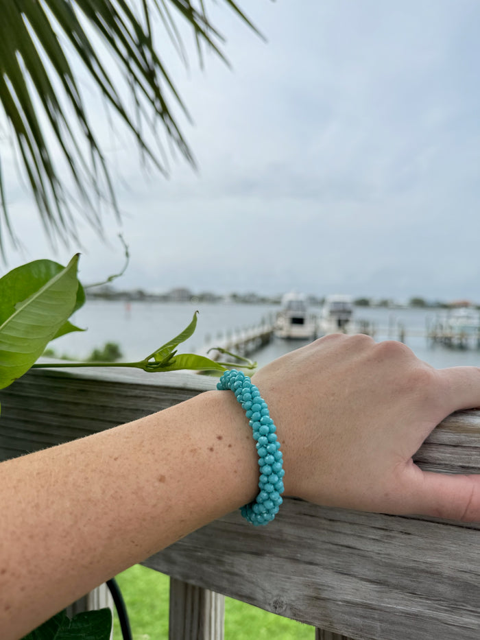 Model wearing luna bracelet