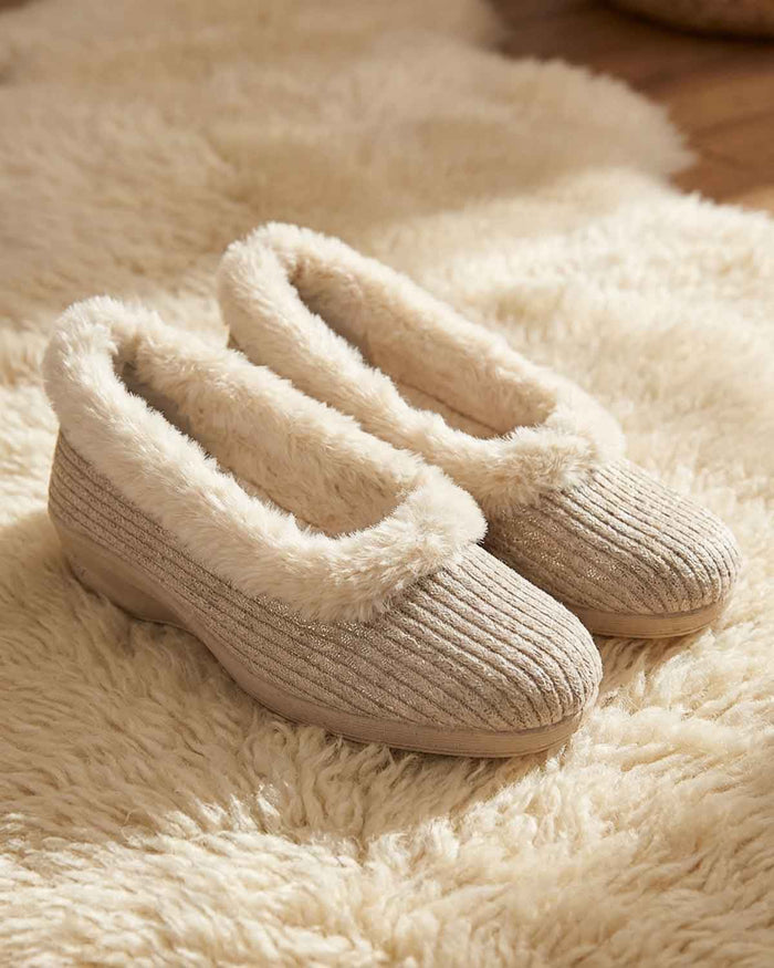 Lunar Marlene Ladies Slipper - Beige - Lunar