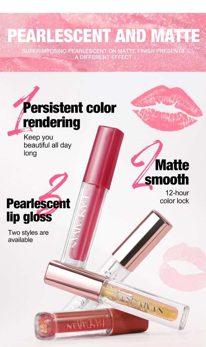 MA666 - 4Pc Pearlescent Long Lasting Lip Glaze Set