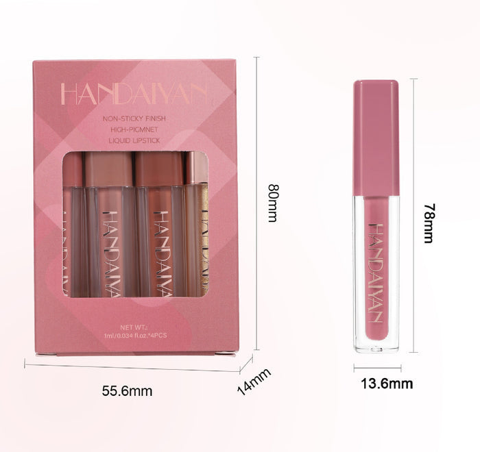 MA667 - 4Pc Pearlescent Long Lasting Lip Glaze Set