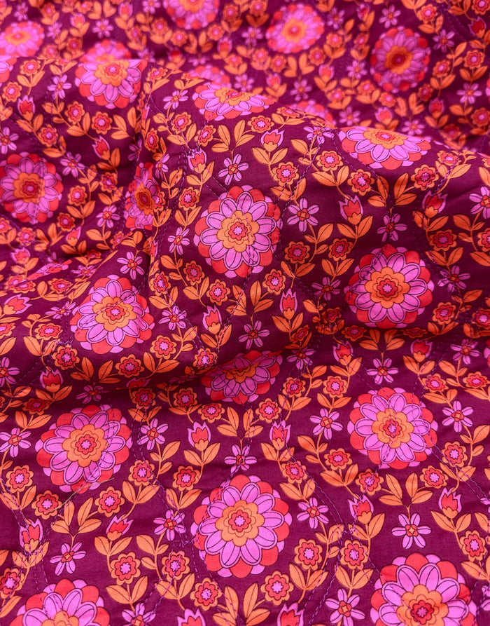 Marigold Garden Reversible Quilted Cotton Voile Fabric