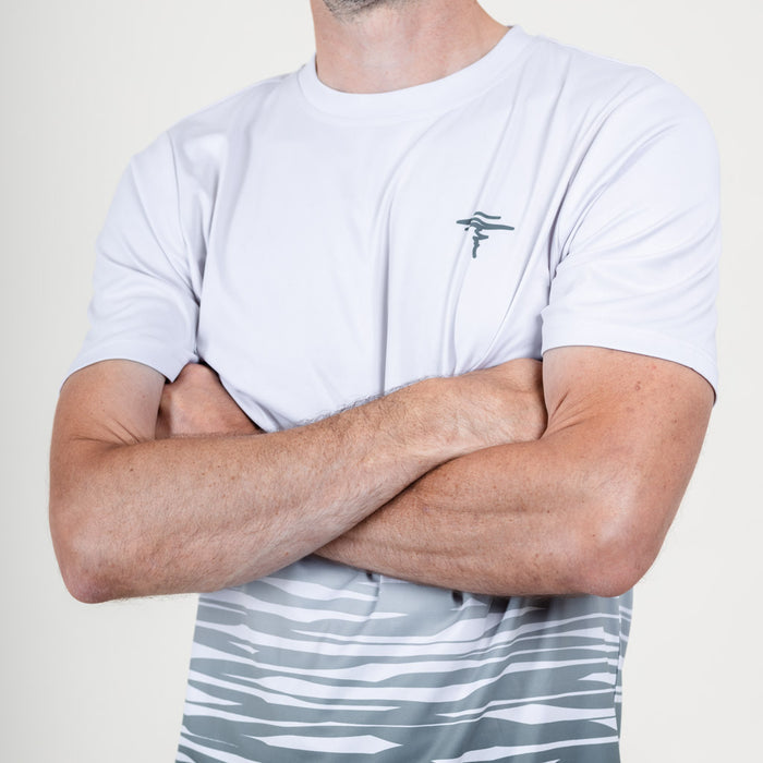 Morton Crew Neck T-Shirt - Optic White & Celestial Blue