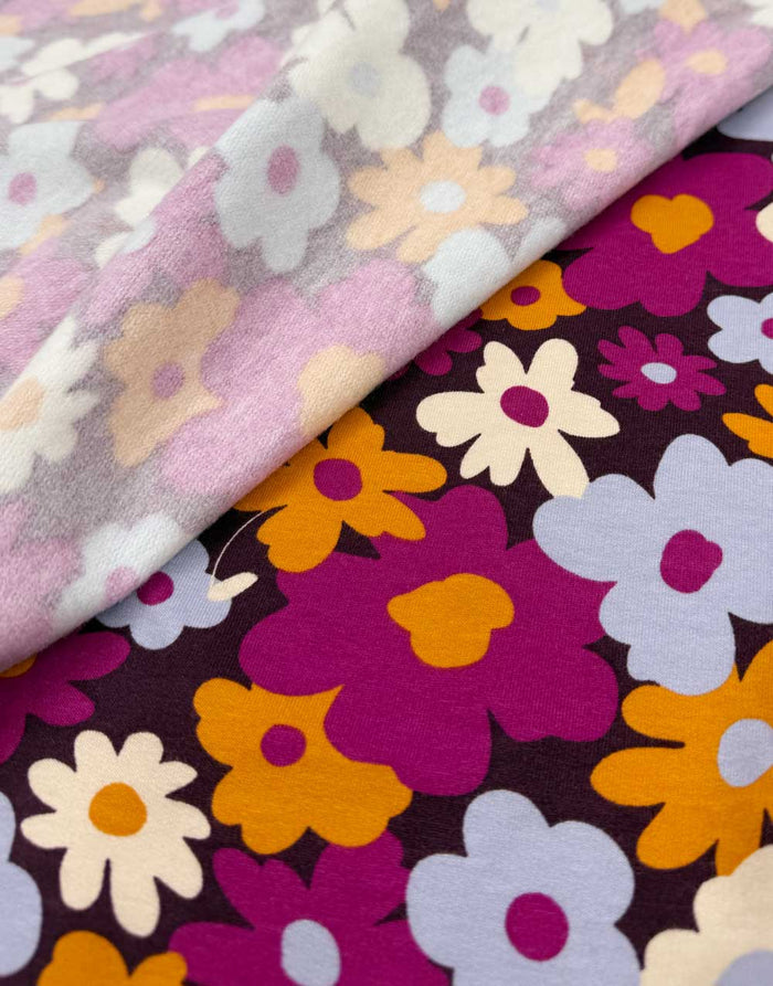 Mulberry Bloom Cotton Sweatshirting Fabric