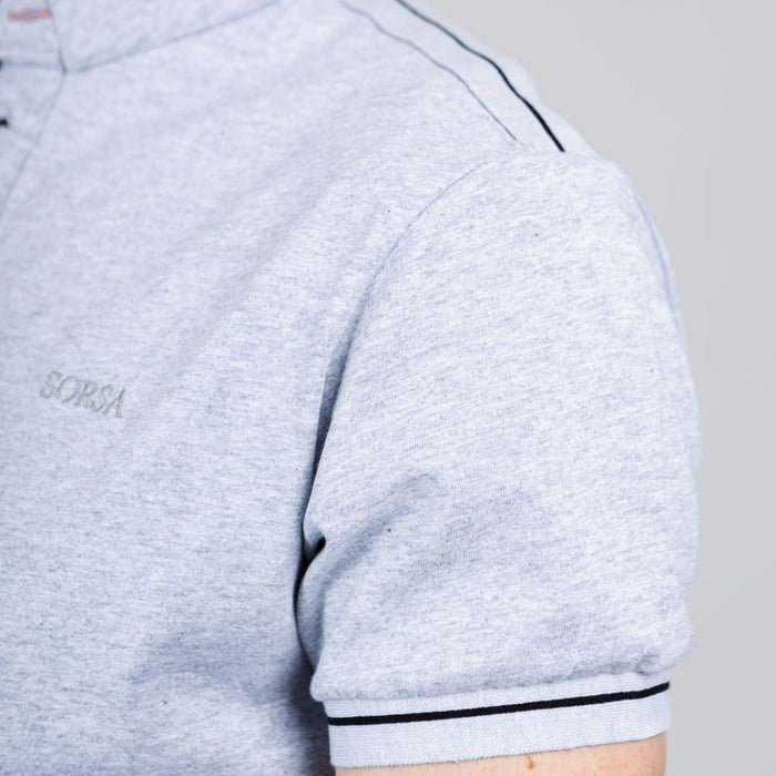 Nid Pique Jersey Polo Shirt - Frost Grey