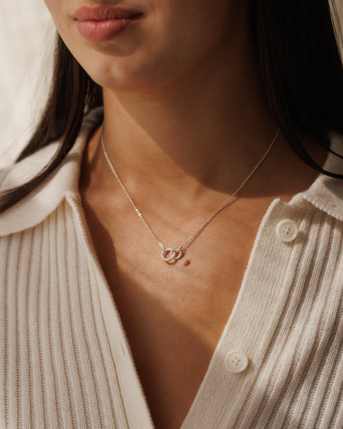 Pavé Duo Charm Holder Necklace