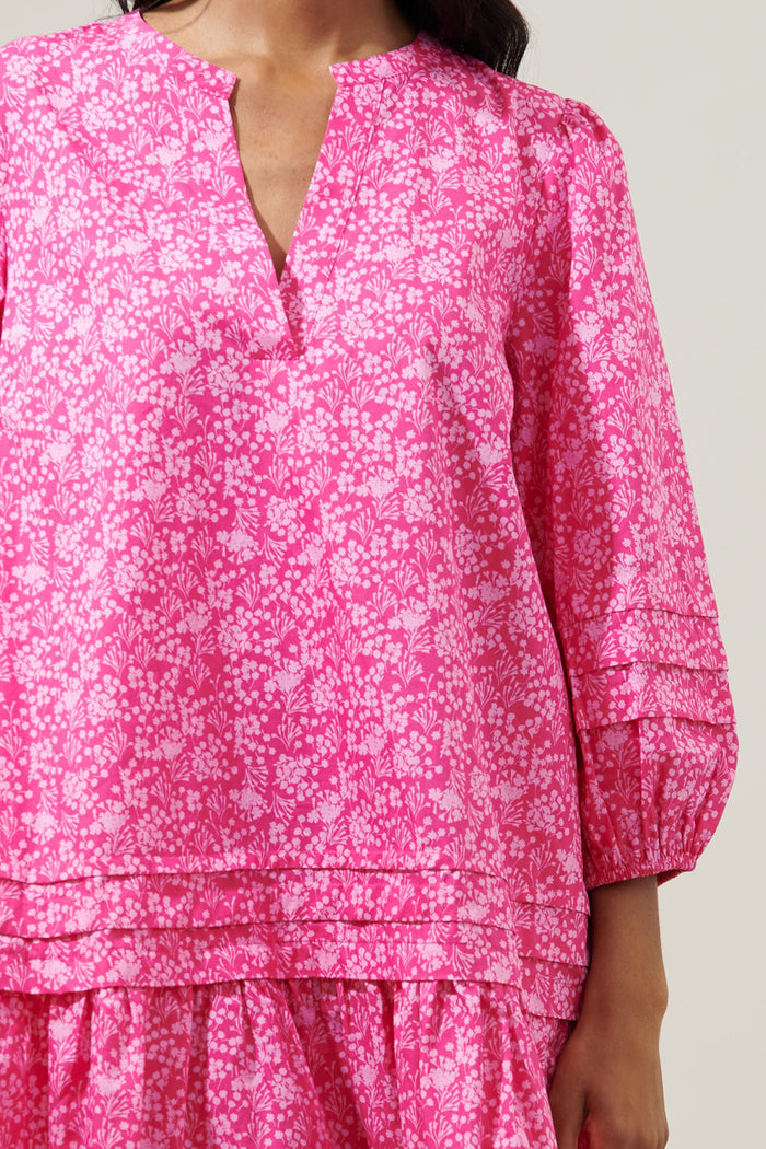 Pink Palisades Velma Ruffle Shift Dress