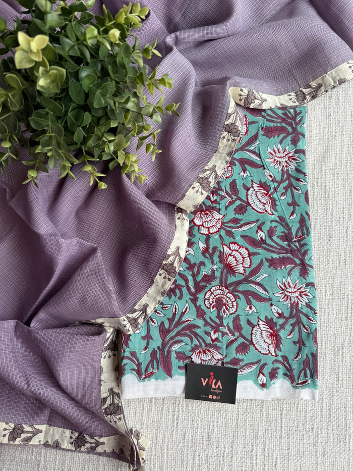 Printed cotton top and dupatta