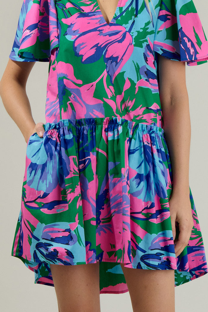 Raylee Floral Rock A By Trapeze Mini Dress
