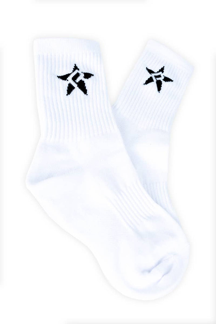 Rebel Crew Socks in White Youth