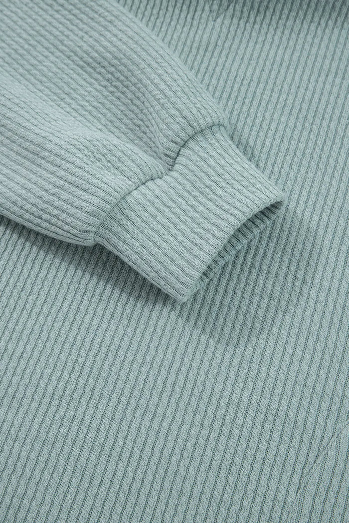 Ribbed Drop Shoulder Textured Hoodie - Tops/Sweatshirts & Hoodies