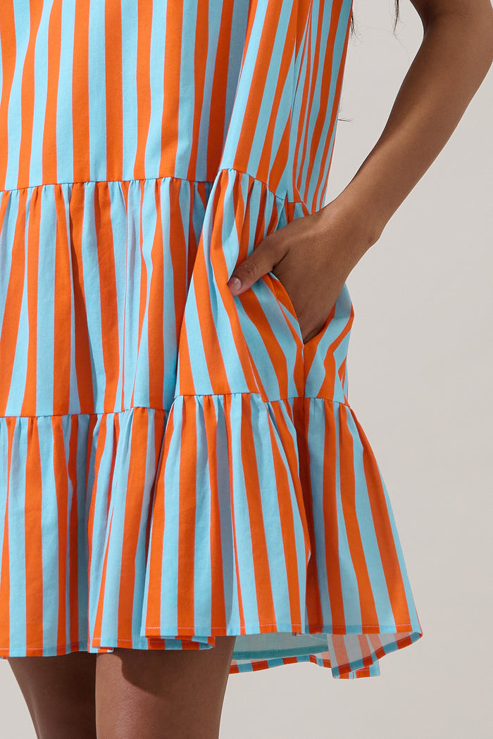 Roselia Tiered Mini Dress Lasha Stripe
