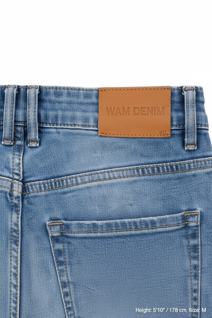 Leather patch close-up - Rylor Light Blue Slim Fit Jeans