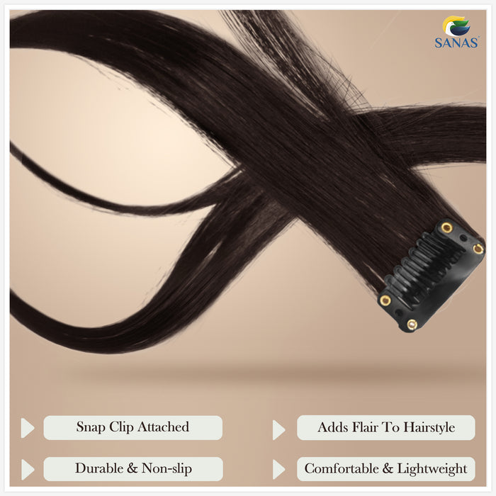 Lightweight Brown Hair Streak Extensions for Long and Short Hair