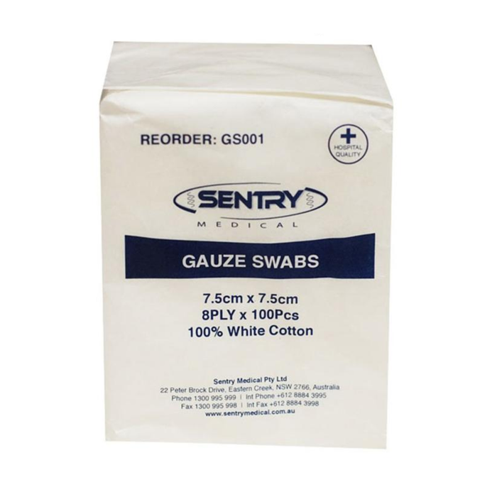 Sentry Medical gauze swabs 100% cotton 8 PLY