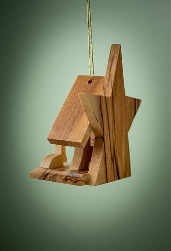 Small Star Grotto Olive Wood Ornament – 3"