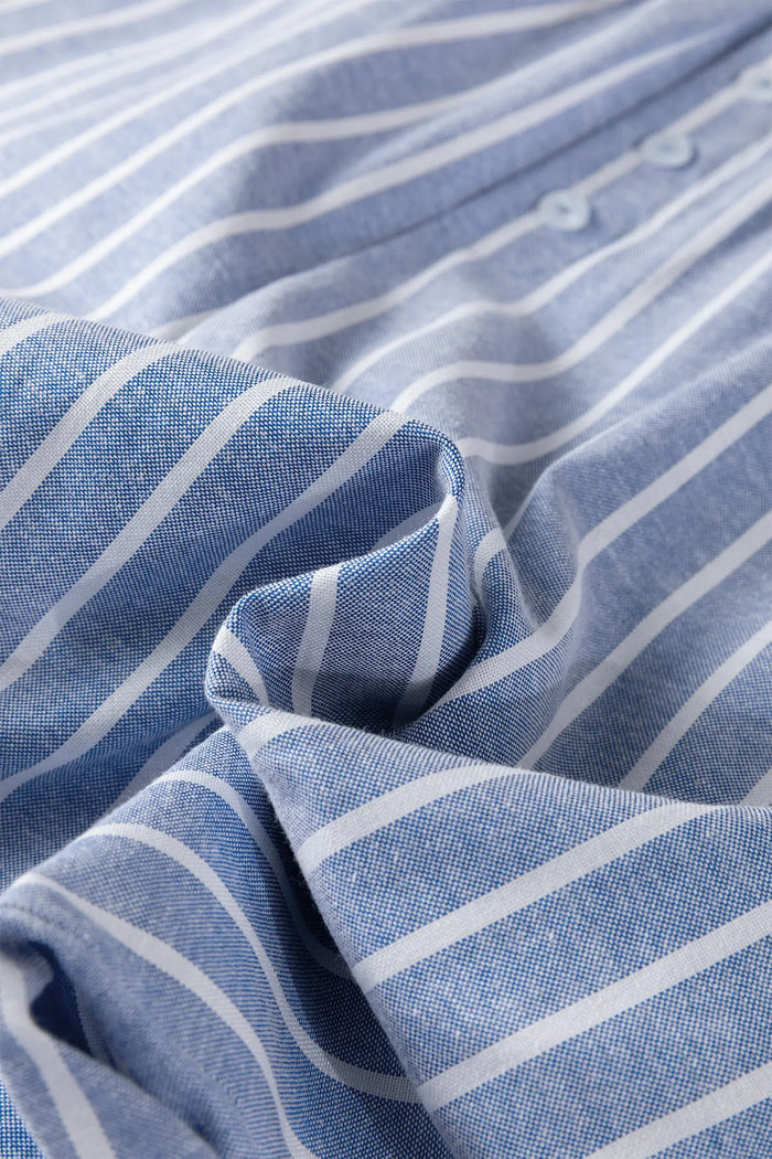 Stripe Buttoned Detail Loose Casual Pants - Bottoms/Pants & Culotte