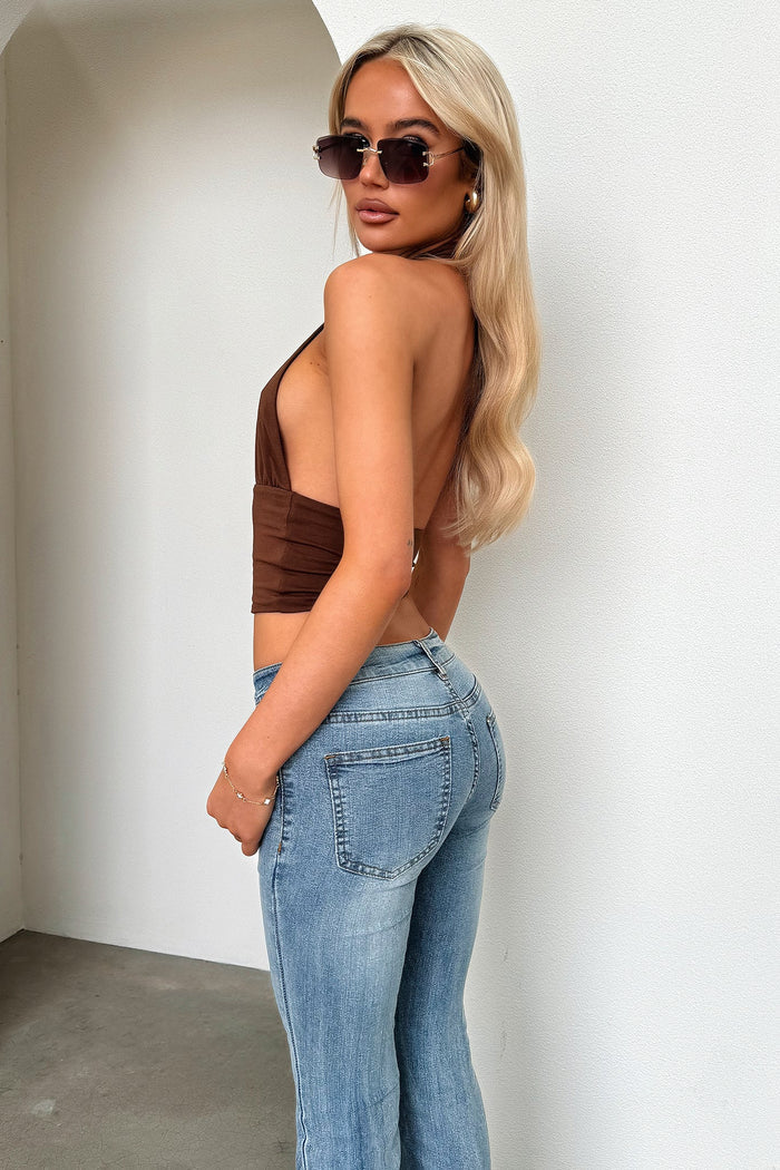 Sunshine Halter Top - Brown