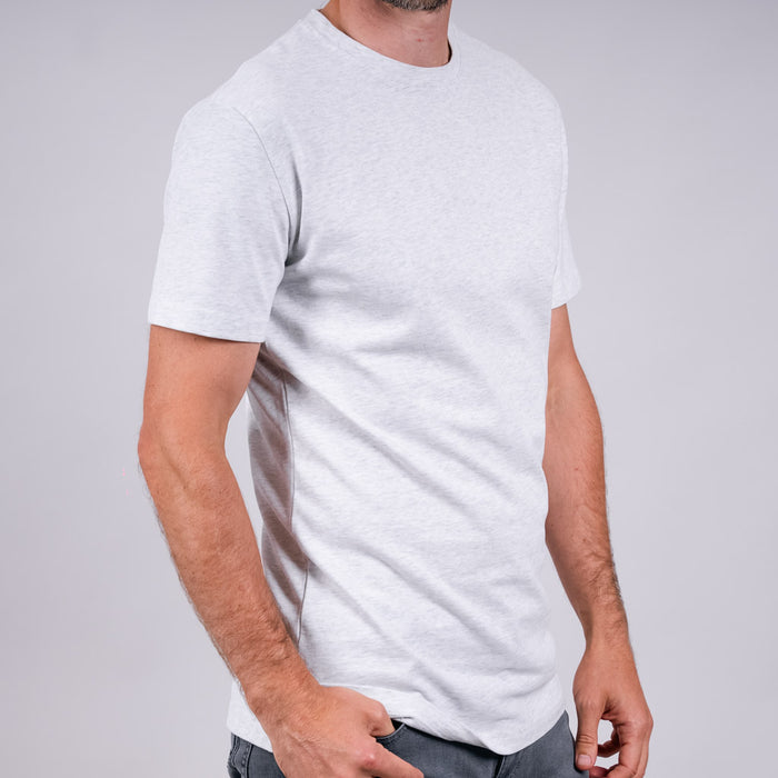 Tay Jersey Split Hem Crew Neck T-Shirt - Optic White