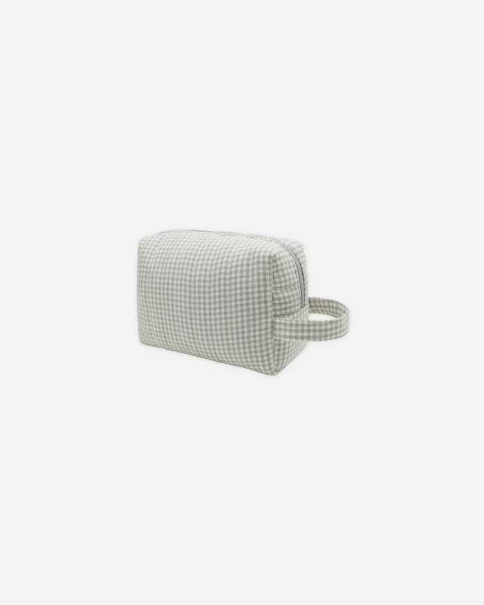 Toiletry Bag || Sage Gingham