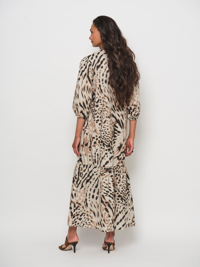 V-Neck Flounced Dress