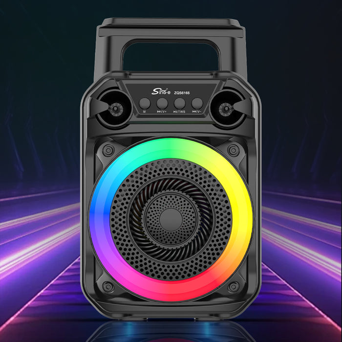 6.5" Portable RGB Bluetooth Speaker with Karaoke Microphone & Phone Stand