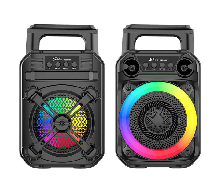 6.5" Portable RGB Bluetooth Speaker with Karaoke Microphone & Phone Stand