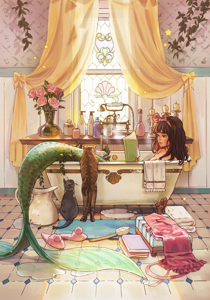 A Mermaids Bath | Pixel Charted | Ready To Ship